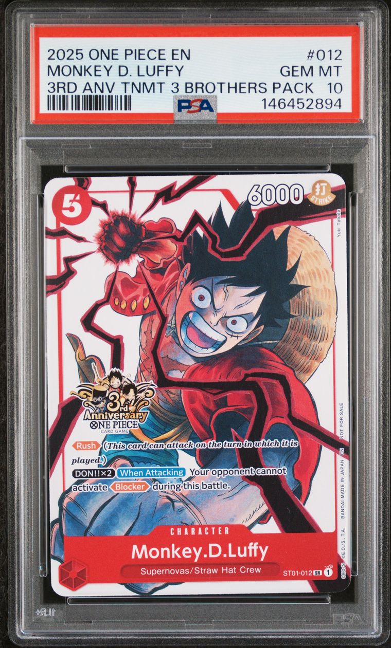 [PSA 10] Monkey.D.Luffy [3rd Anniversary] ST01-012