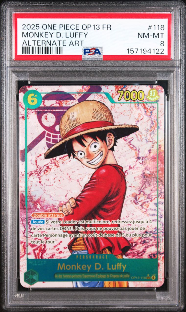 [PSA 8] Monkey.D.Luffy [Alternate Art] OP13-118