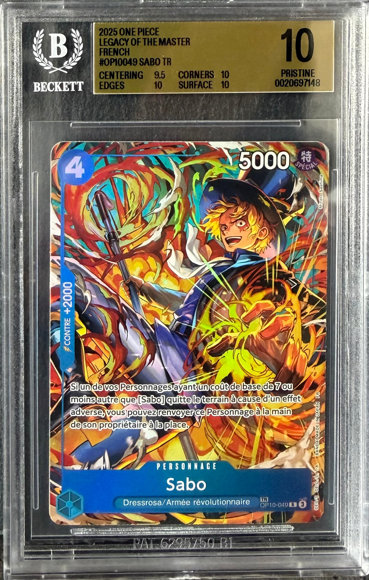 [BGS 10 PRISTINE] Sabo [Treasure Rare] OP10-049 - FR - TR
