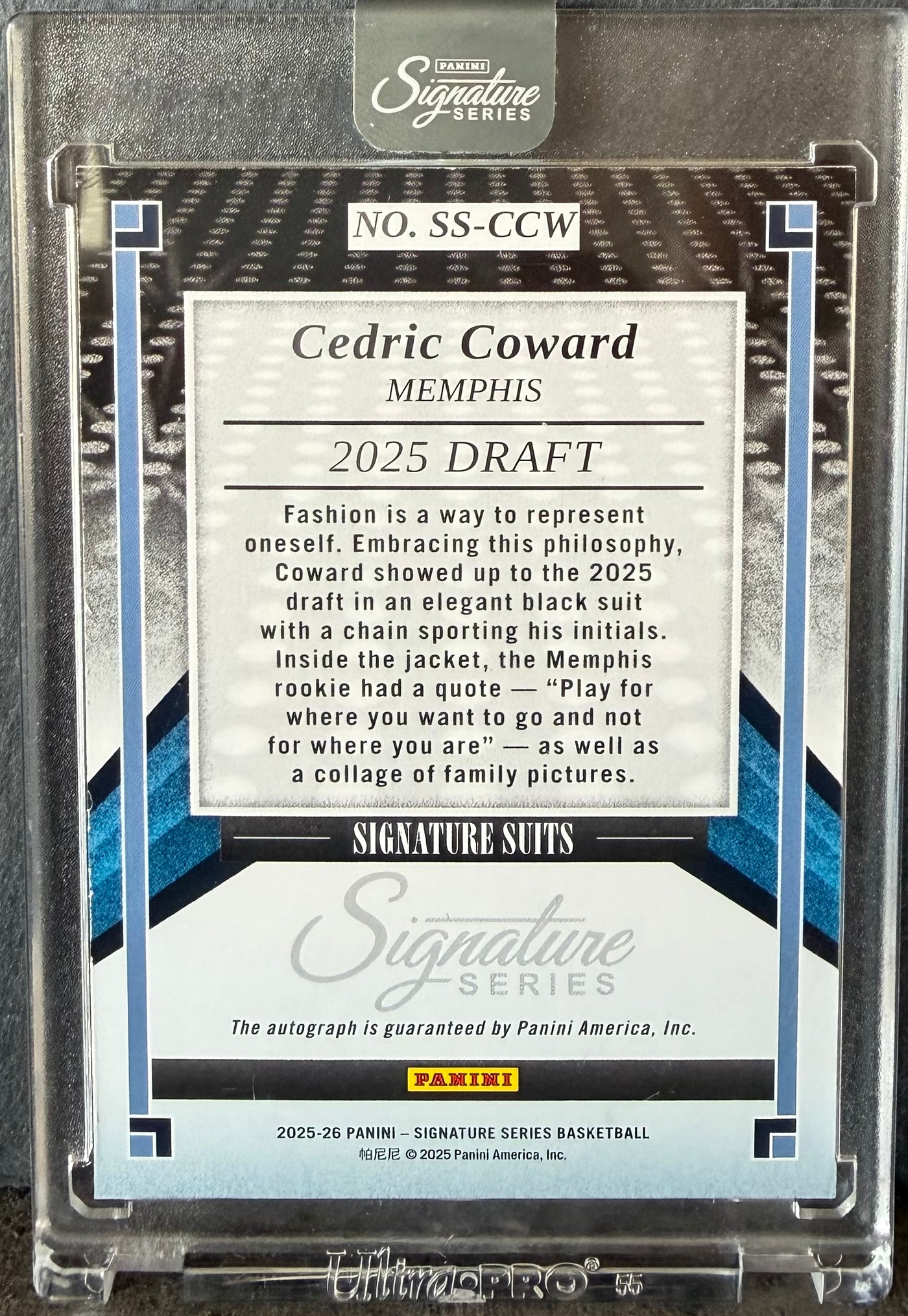 Topps Signature - Cedric Coward [Cracked Ice] #5 - Autographe /25