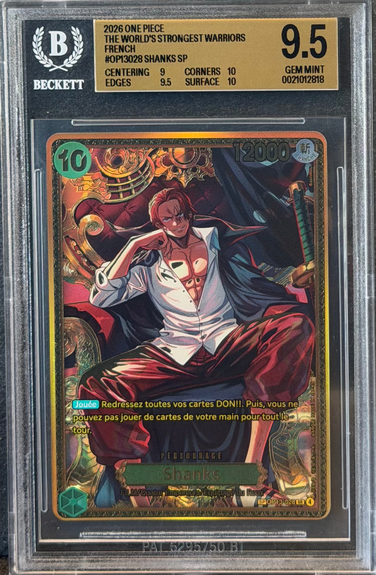 [BGS 9.5] Shanks [SP GOLD] OP17 OP13-028 - FR