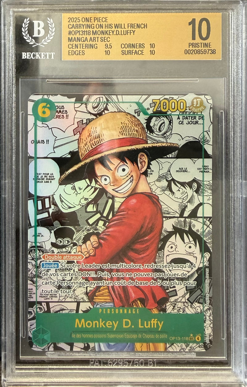 BGS 10 PRISTINE Monkey.D.Luffy [Manga] OP13-118