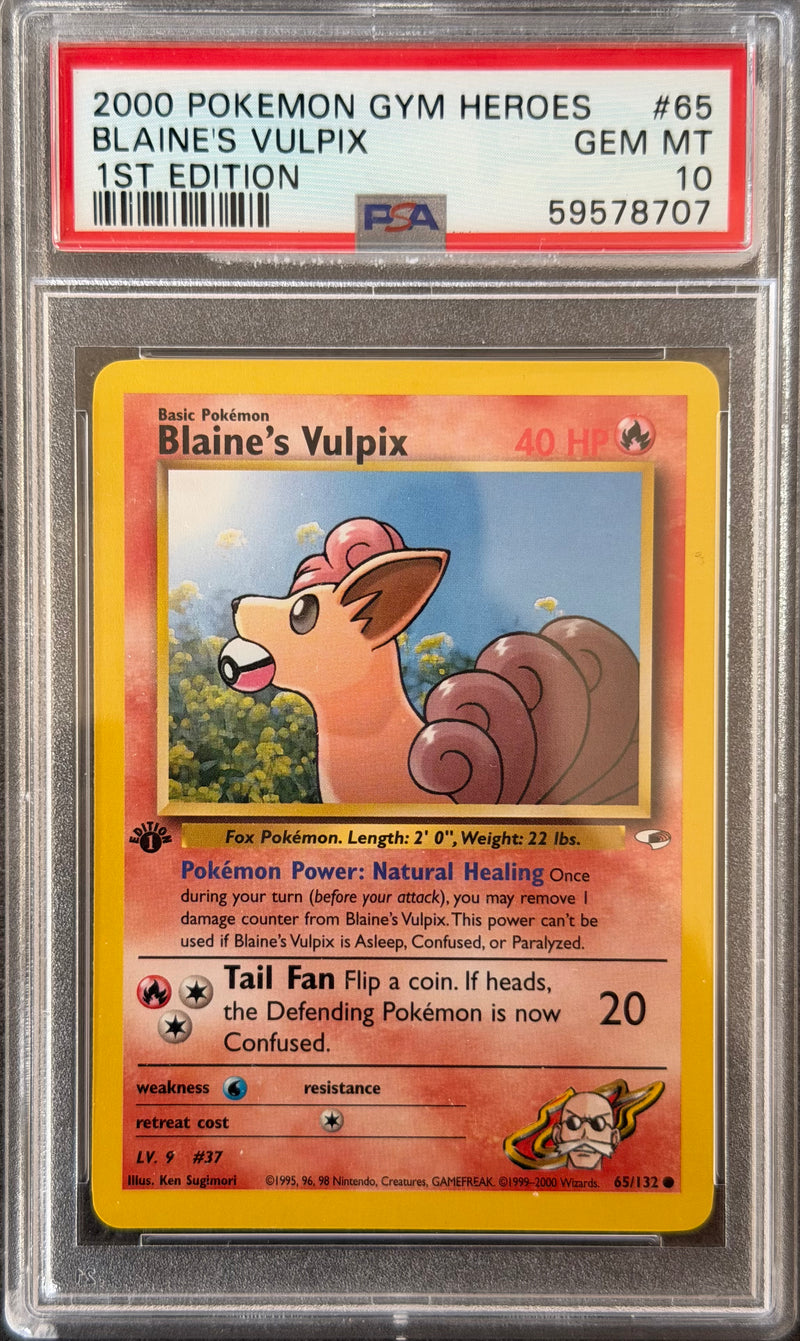 [PSA 10] Blaine's Vulpix [1st Edition] #65