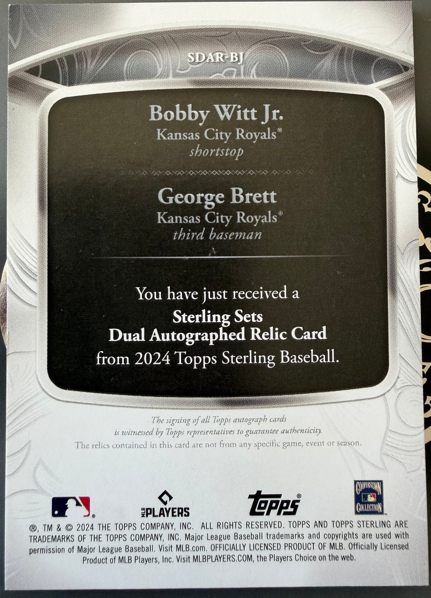 2024 Topps Sterling - Bobby Witt Jr. / George Brett [Silver] Patch / Auto /15