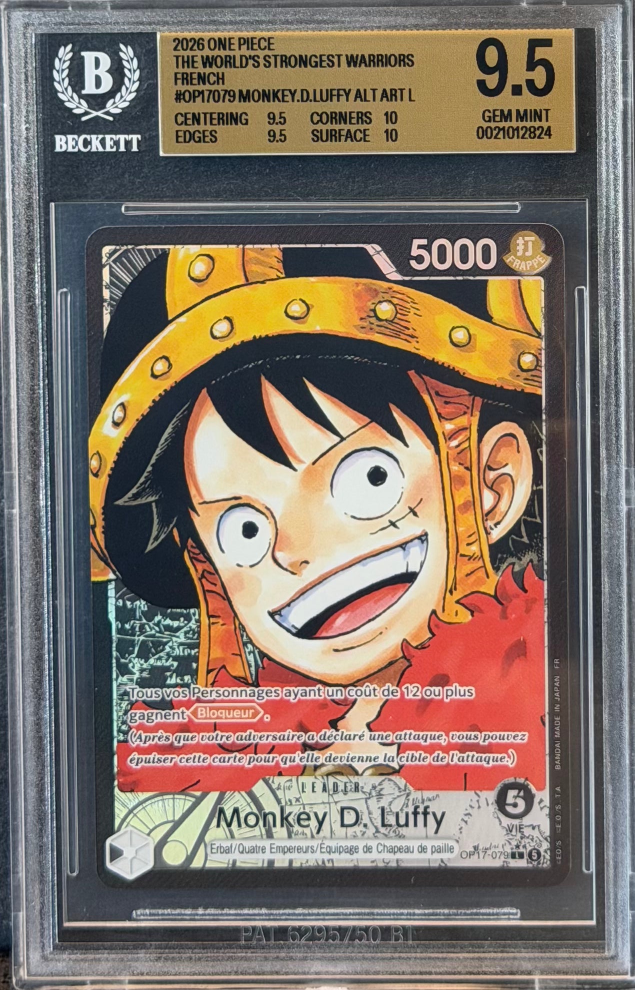 [BGS 9.5] Monkey.D.Luffy [Alternate Art] OP17-079 - FR