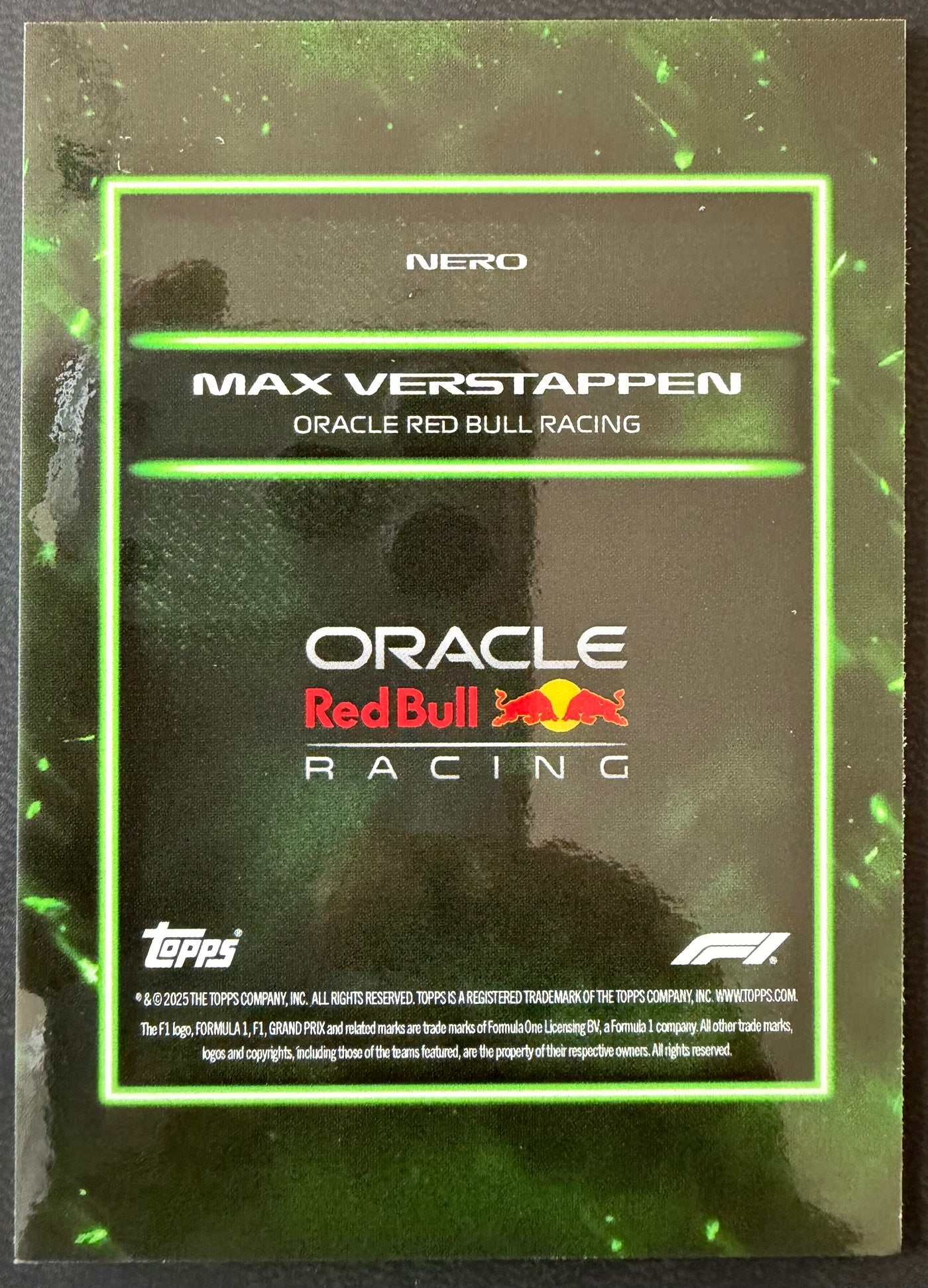 Topps Lights Out - Max Verstappen [Nero Green Lights Out] /75