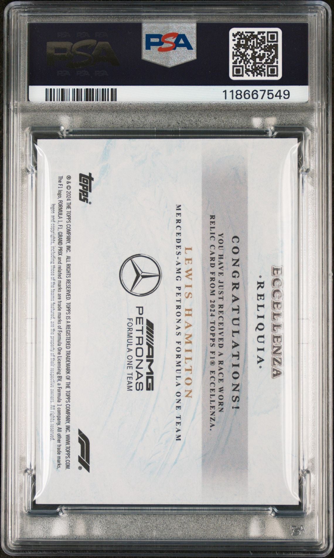 Lewis Hamilton - 2024 Topps Eccellenza Patch