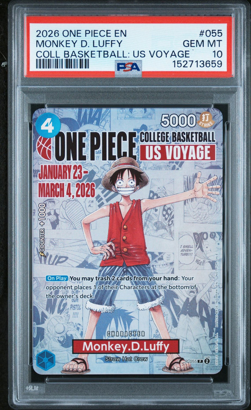 [PSA 10] Monkey.D.Luffy [College Basketball US Voyage] P-055