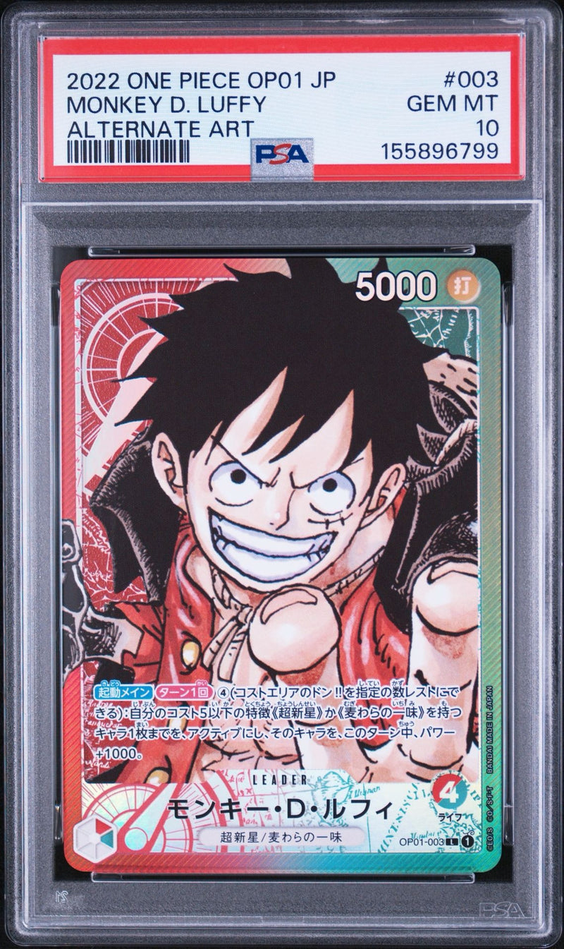 [PSA 10] Monkey.D.Luffy [Alt Art] OP01-003