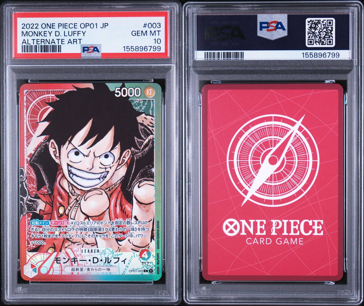 [PSA 10] Monkey.D.Luffy [Alt Art] OP01-003