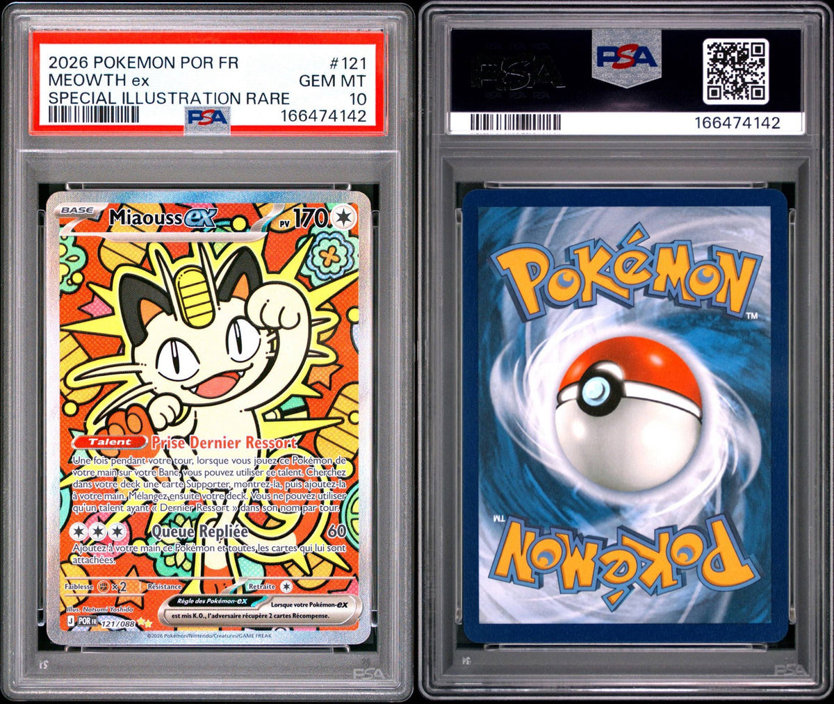 [PSA 10] Pokemon - Miaouss ex 121/088 - POR fr